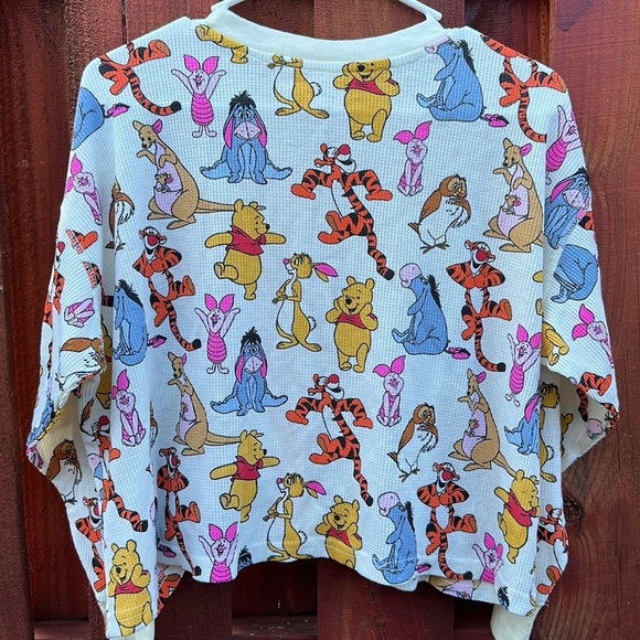 Winnie The Pooh Disney Oversized Crop Long Sleeve Top Size XS - Picture 6 of 7
